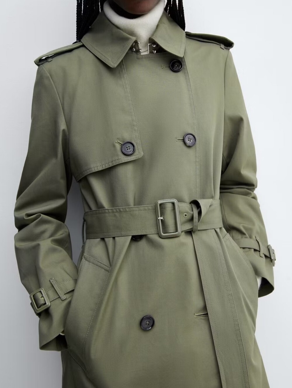 Mango Green Women's Trench Coat - Picture 3 of 4